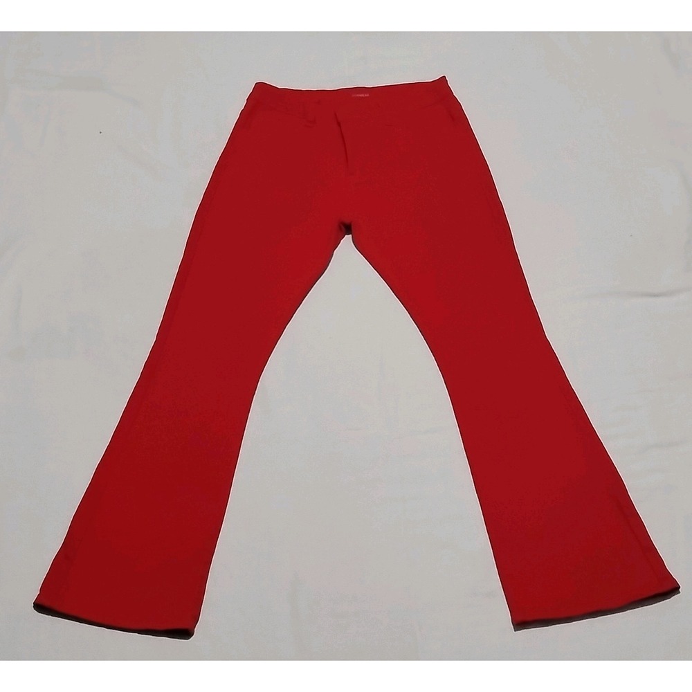 ROSWEAR  Mid-rise Women's Stretchy Flared Jeans-Saturated Red Slim Fit , Size M